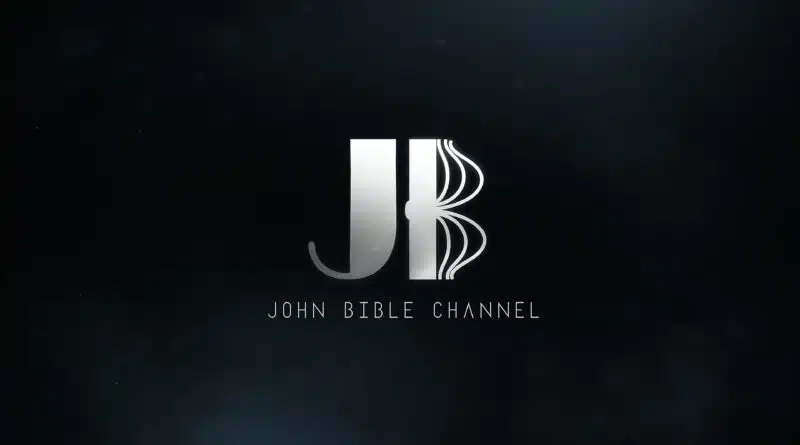 Minimalistické logo "JB" s nápisom John Bible Channel na tmavom pozadí.