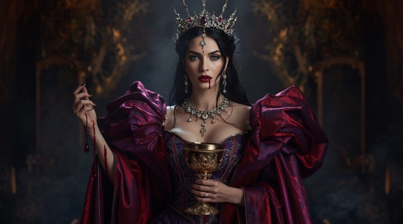 Symbolická postava Babylona s kalichom ako obraz duchovného klamu, smilstva a odsúdenia veľkej neviestky opísanej v Zjavení 17