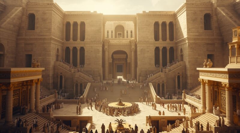 Zánik Šalamúnovho chrámu v Jeruzaleme ako symbol pádu jednej z najvýznamnejších stavieb biblickej histórie postavenej s mimoriadnym množstvom zlata a striebra