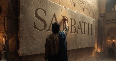 Vytesaný nápis Sabbath do kamennej steny ako symbol návratu k pravde a oddelenému Božiemu dňu