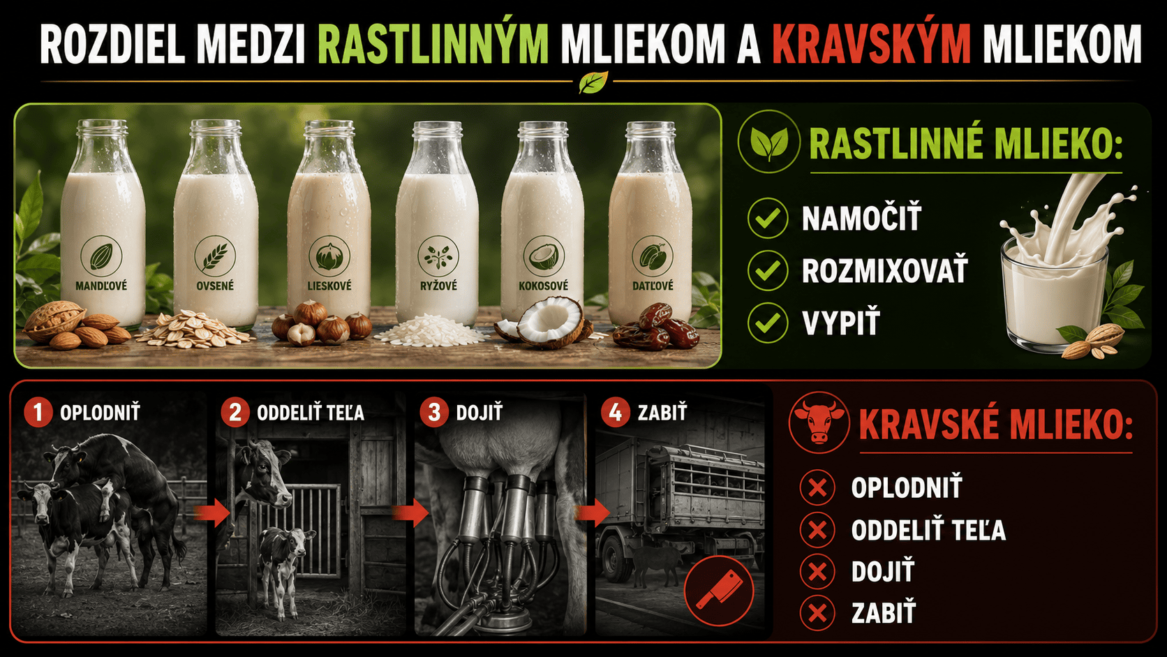 Rozdiel medzi kravským a sójovým mliekom Rozdiel medzi kravskym a sojovym mliekom