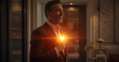 Muž so žiarivým svetlom v oblasti srdca ako symbol uzdravenia z toxického vzťahu a obnovy identity