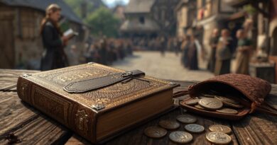 Biblia a mešec s mincami ako symbol kresťanskej zodpovednosti, podpory služby a duchovného princípu dávania