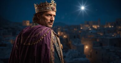 Herodes Antipas biblický vládca v kráľovskom odeve rozhodnutie o smrti Jána Krstiteľa