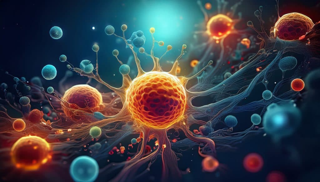 Zobrazenie bakteriálnych buniek a ich rezistencie na antibiotiká, symbolizujúce diskusiu o bakteriálnej rezistencii a jej vzťahu k evolúcii.