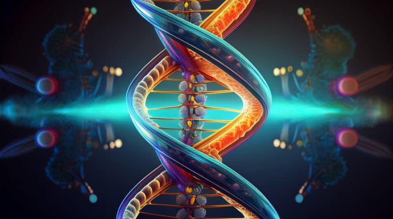 Ilustrácia DNA a procesu klonovania, symbolizujúca zasahovanie do Božieho plánu stvorenia človeka.