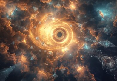 Symbolické zobrazenie Božieho pohľadu na vesmír vyjadrujúce Božiu prítomnosť a vzťah k ľudským rozhodnutiam.