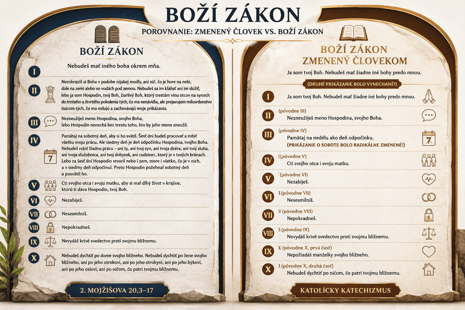 Boží zákon (desatoro) vs katechizmus Bozi zakon desatoro vs katechizmus